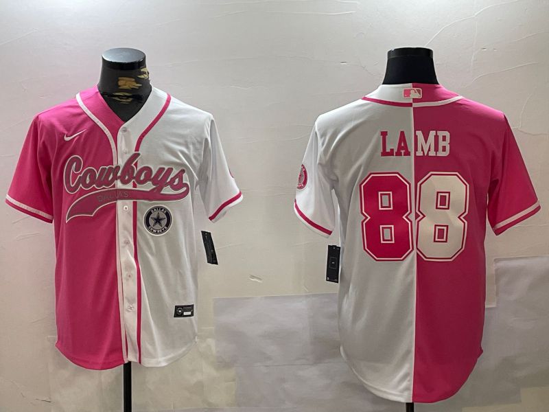Men Dallas Cowboys #88 Lamb white pink Joint Name 2024 Nike Limited NFL Jersey style 3->dallas cowboys->NFL Jersey